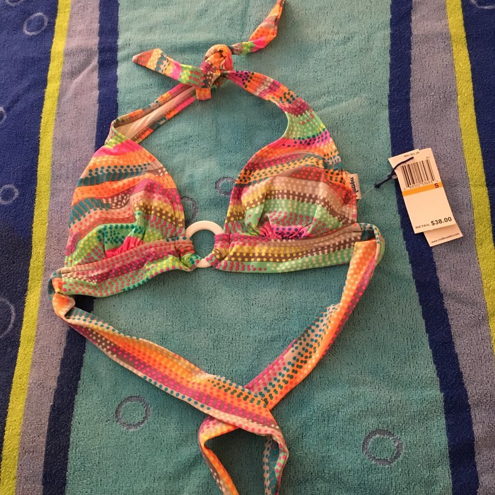 🌞 NEW Malibu Colorful Fun Dots Halter Top